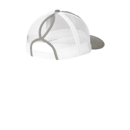 CHEVRON 75 YEAR Port Authority® Snapback Ponytail Trucker Cap - Heather Grey/ White