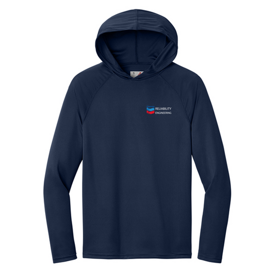 CHEVRON RE A4 Cooling Performance Long Sleeve Hooded Tee - Navy