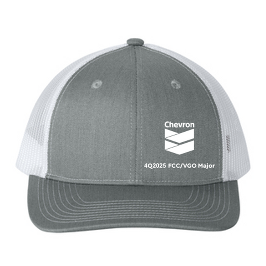 CHEVRON Port Authority® Snapback Ponytail Trucker Cap - Heather Grey/ White