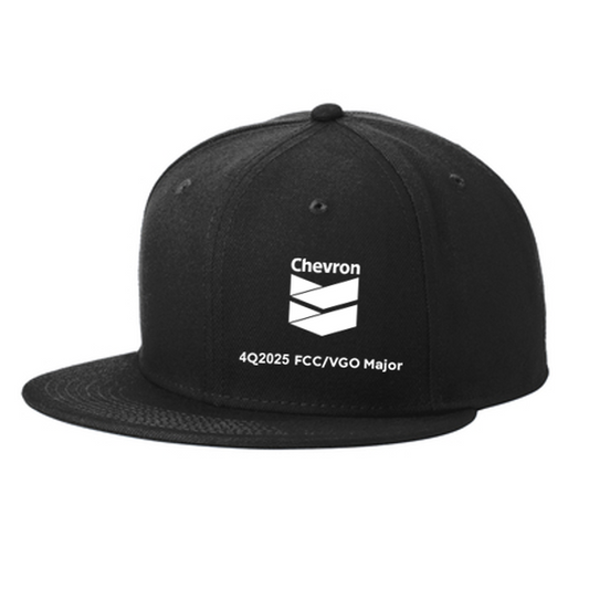 CHEVRON New Era ® Standard Fit Flat Bill Snapback Cap - BLACK