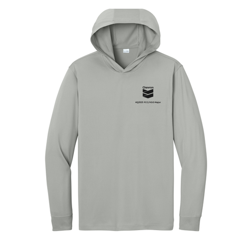 CHEVRON CornerStone® Workwear Pro Long Sleeve Hooded Tee - Light Grey