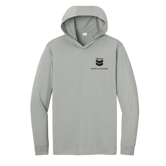 CHEVRON CornerStone® Workwear Pro Long Sleeve Hooded Tee - Light Grey